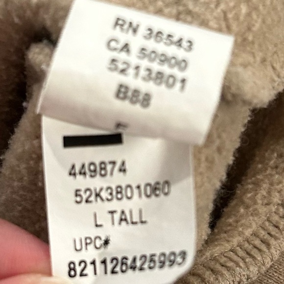 Arrow 1/4 Zip Tan Long Sleeve Pullover Mock Neck Sweatshirt Men's Large Tall - Picture 6 of 8